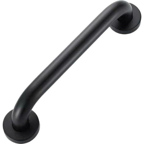 Barra de apoyo para ducha negra de 400 mm, manija de seguridad para ducha, barra de apoyo para inodoro para personas con discapacidad, barra de apoyo para inodoro, barra de apoyo para ducha e inodoro (1/4)