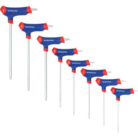 Llaves torx mango en t, t10 - t50, juego 8 piezas, serie modular
