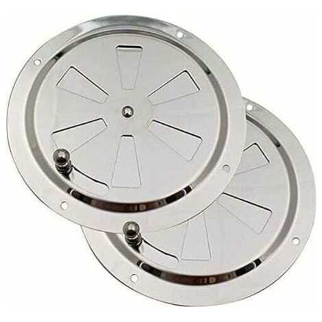 Grille de Ventilation Ronde, Grille d'aération 125 mm en Acier Inoxydable Conduit Moustiquaire Grille D'évacuation Air Entrant Air Evacué Ventilation Volets Réglables et Moustiquaire