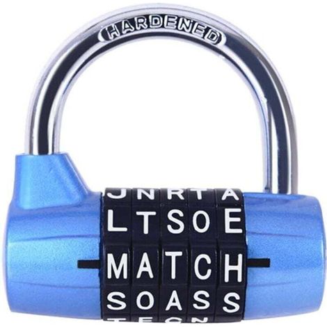 Cadenas à Combinaison 5 Lettres pour Casier Salle de Sport Sécurité Verrou Équipement (1/4)