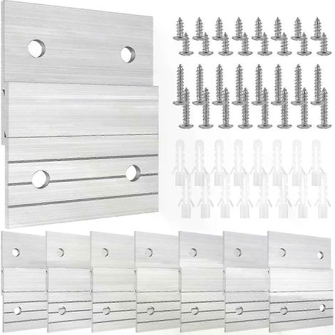 8 Paar französische Bilderaufhänger mit robusten Z-Klemmen aus Aluminium, ineinandergreifende Wandhalterung, geeignet zum Aufhängen von Bildern an Spiegeln – JXLGV (1/5)
