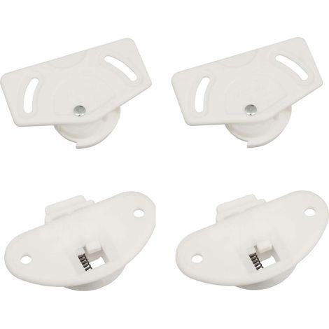 Cyclingcolors – Garniture complète pour porte coulissante – Monture et guide en plastique – Charge maximale 15kg – Couleur blanc – Vis non incluses