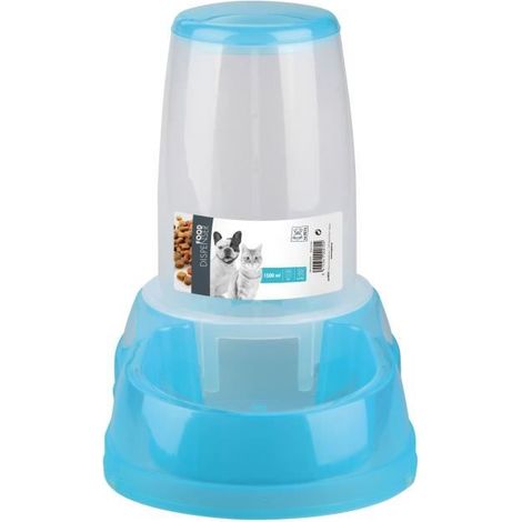 MPETS Distributeur de croquettes FOOD DISPENSER - Pour chat et chien - 1500ml - Bleu (1/2)