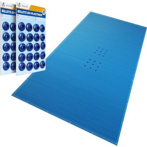 VOUNOT® Telo Copri Piscina Rettangolare 5x10m, Telone Impermeabile in PE 160g/m, Resistente agli UV, Blu Scuro