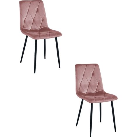 Silla Libra - terciopelo rosa / patas negras x 2 (1/5)