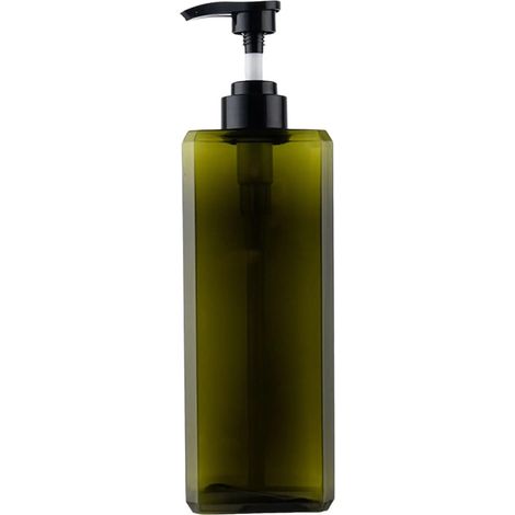Distributeur de savon liquide à pompe manuelle (1000 ml, vert) - Flacon distributeur de lessive - Décoration pour salle de bain, hôtel, toilettes, comptoir, cuisine - Simple (1/5)