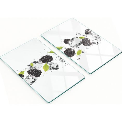 Tablas decorativas de cristal para cortar y servir, color cereza, 2x30x52 cm
