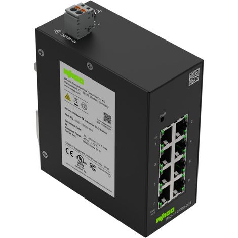 WAGO Industrial-ECO-Switch 8 Ports 100Base-TX schwarz 852-112/000-001 (1/5)