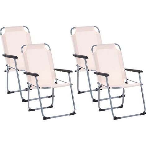 Gartenstuhl 4er Set GALATSI klappbar Metall Beige