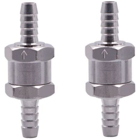 2 pièces, clapet anti-retour 8 mm en alliage d’aluminium pour carburant (essence et diesel), compatible avec systèmes à faible pression et carburateurs