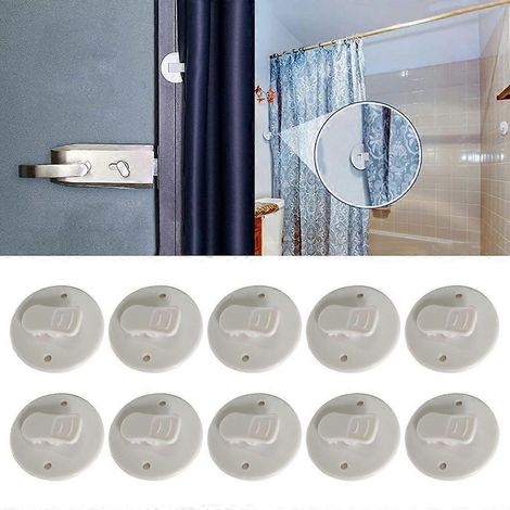 Lot de 10 pinces de fixation pour rideau de douche, coupe-vent, avec poids. (1/4)