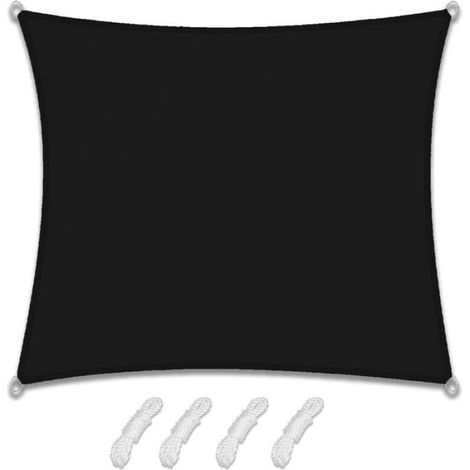 Toile d'auvent rectangulaire imperméable de 2 x 2 m, pare-soleil de balcon de jardin, tissu pare-soleil, protection UV à 98 % (1/4)