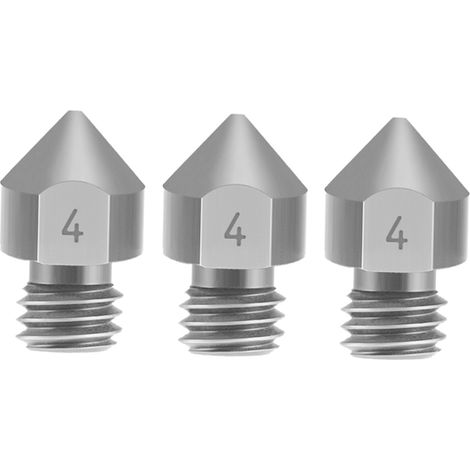 3D-Druckerteile: 3 Extruderdüsen für MK8 Titanlegierung TC4 (0,2/0,3/0,4/0,5 mm Düsen erhältlich), M6 Gewinde für 1,75 mm Filament, kompatibel mit Creality CR-10, Ender 3 und Ender 3 Pro. (1/2)