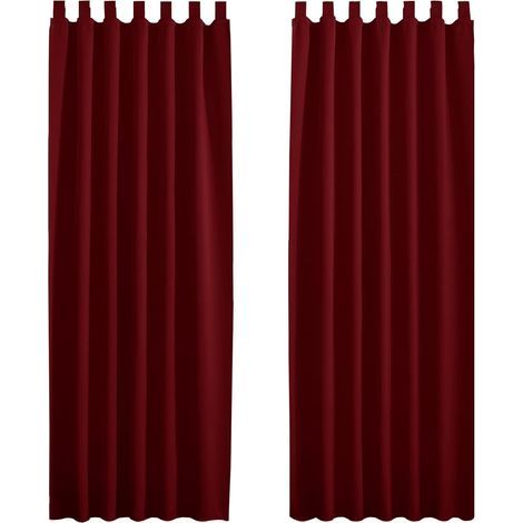 Tende rosse per soggiorno — Oscuranti, termiche e resistenti ai raggi UV. Adatte per soggiorni e camere da letto. 140 x 220 cm (Set di 2 pannelli) (1/5)