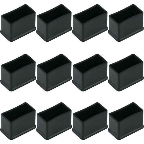 Embouts De Protection - Caoutchouc Feutré Rectangulaires 15 x 30 mm - Pour Pieds De Table Chaise Canapé - Lot De 12 (1/5)