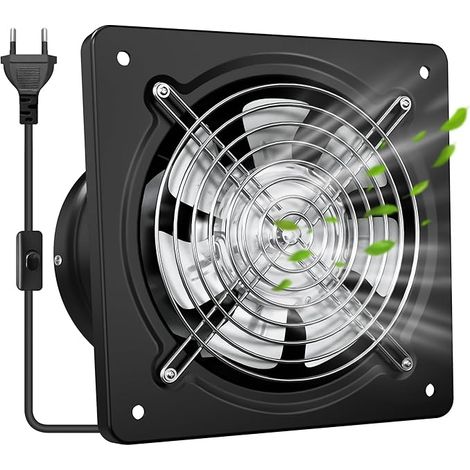150 mm Extracteur d'Air Chaud 525m³/h– Puissant, Silencieux, et Efficace  Valve Anti-Retour  Prévention de l'Humidité et Refroidissement  Idéal pour Cuisine, Salle de Bain, Noir (1/5)
