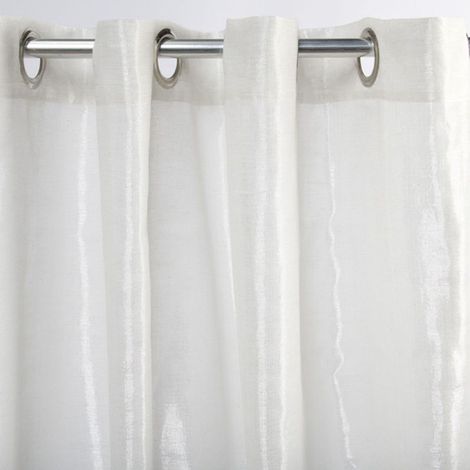 QUARTZ - Rideau en coton effet brilliant blanc 140x250 (1/2)