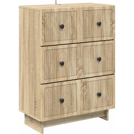 vidaXL Mobile con Cassetti Rovere Sonoma 66 x 34,5 x 90 cm