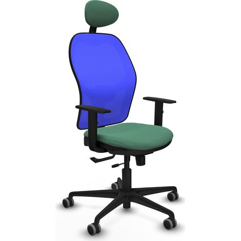 Chaise de bureau piqueras y crespo Jorquera bleu mousse épaisse (1/2)