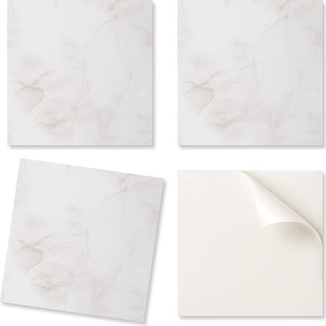 Suelo vin铆lico autoadhesivo con delicado estampado de m谩rmol, 9x30x30 cm.
