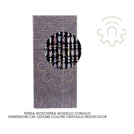 C TENDA CORALLO 125XH240 CM CRISTALLO MULTICOLOR