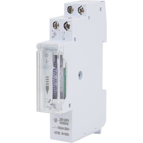 Interruttore temporizzato meccanico programmabile per guida DIN, classe C, 230-240 V, 16 A