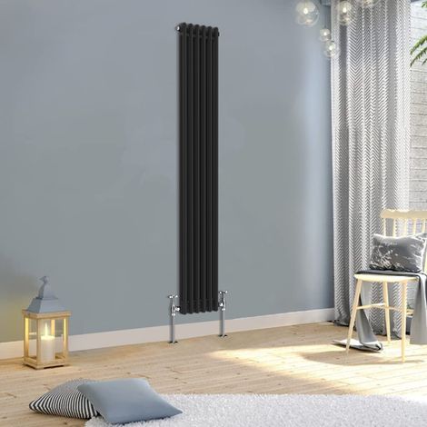 Warmehaus Traditional Double Black Tall Radiator 1800x290mm (1/3)