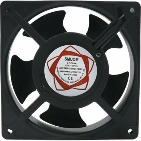 Ventilateur axial pour cheminée – 120 x 120 x 38 mm – Pales en métal – Silencieux, résistant à la chaleur (1/4)