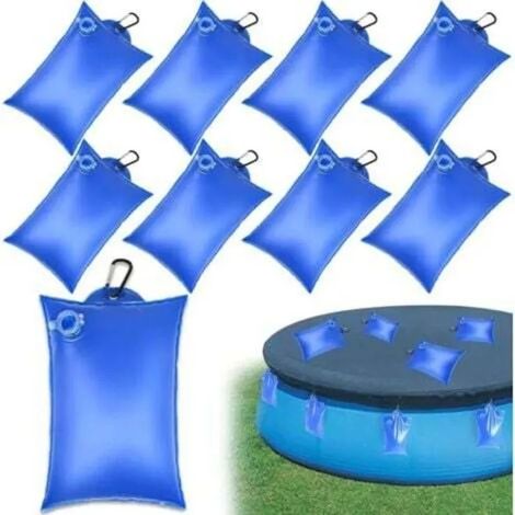 Sac Lestage Eau Bache Piscine 8 Pièces Poids Bache de Protection Piscine 21 x 35 cm Poids Sac Bâche Piscines Hors Sol avec Crochet