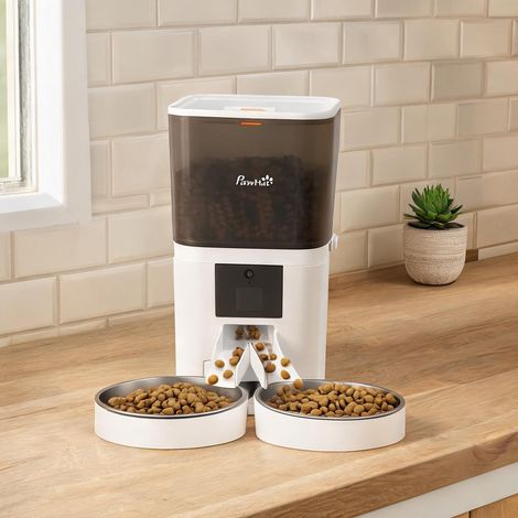 Gamelle pour chien automatique double bol inox WiFi Tuya 6L ABS (1/5)