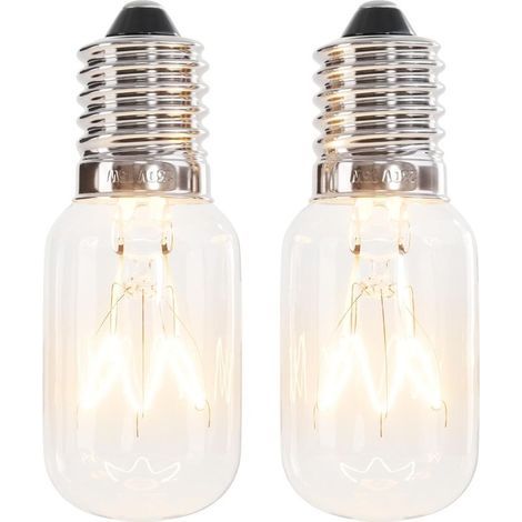 greate 2x Ampoule Frigo 15W E14 Blanc Chaud - Lampe pour Machine à Coudre, Hotte, Lampe de Sel, Congélateur - Ampoule Refrigerateur 15W, T22, 90 Lumens & 2700K [Classe énergétique G] (1/5)