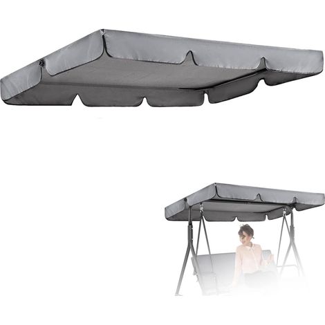 Gris,190x132x15cm,Toit de Rechange pour Balancelle de Jardin, Housse de Rechange, Toit de balançoire, Canopée pour Balancelle Remplacement de l'Auvent de Balançoire Extérieure (1/5)