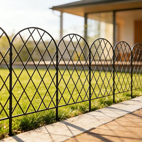 Decorative Metal Garden Fence, 60 cm (H) × 33 cm (W) Border for Animals (60cm H × 33 cm (W) (10 Panels, Total Length 3.3 m) (1/5)