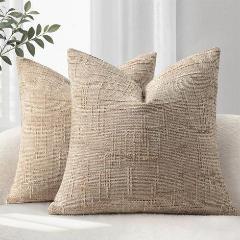 Housse de Coussin 40x40 Lot de 2 Coussin de Canapé en Tissu Chenille Doux Housses de Coussin Kaki Coussin Décoratif Canapé & Salon Housses de Coussin Décoratif pour Décorations (1/5)