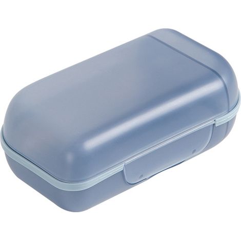 Porte-savon de voyage avec couvercle, bleu, porte-savon portable et léger pour la maison (1/4)