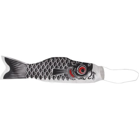 1 Manche à air, Koinobori, satin noir, 40 cm, décoration extérieure, fête des enfants (1/5)
