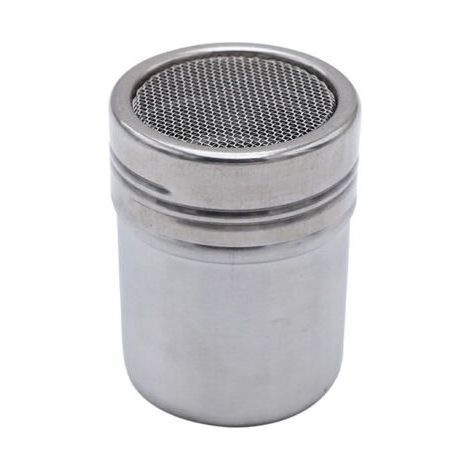Lot de 2 shakers à sucre en acier inoxydable avec couvercle, shaker à mailles fines pour bicarbonate de soude, cacao, fécule de maïs, farine, café, etc. (1/5)