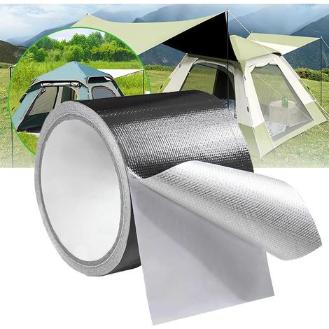 Ruban de réparation pour auvents, bâches, toiles, tentes, voiliers, kit de réparation, imperméable et résistant aux UV, 8 cm x 5 m (noir) (1/5)