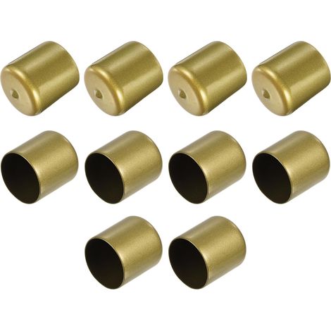 10pcs Embouts en Caoutchouc, 37 mm ID Vis Filetage Protecteur en PVC pour Vis Embouts de Protection Flexible pour Tube Métallique, Câbles, Fils, Tige, Écrou et Cache Boulon, Or (1/4)