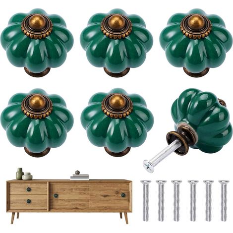 6 Pièces Bouton De Meuble Vintage, Boutons D'Armoire en CéRamique  Ceramic Cabinet Knobs avec Vis Pour Maison, Bureau, Armoire de Cuisine, Tiroirs et Placard, PoignéEs De Porte, Vert (1/5)