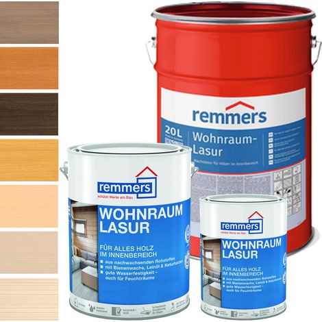 Remmers Wohnraum-Lasur antikgrau, 2,5 Liter, Holzlasur innen, für Möbel, Böden, Innentüren und Treppen geeignet, mit Abperleffekt (1/5)