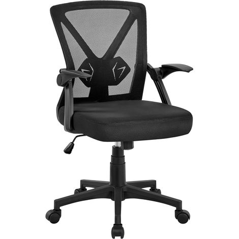 Yaheetech Sedia da Ufficio Ergonomica Lombare Scrivania Girevole a Rotelle in Rete Traspirante Reclinabile Altezza Regolabile Nera