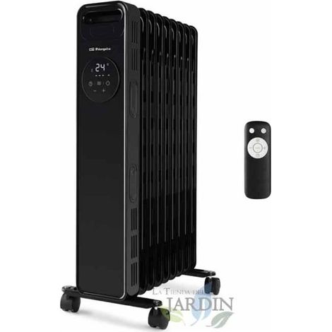 Radiatore olio a 9 elementi Orbegozo. Tre potenze termiche: 800-1200 W-2000 W. Intervallo di temperatura: da 7º a 35ºC.