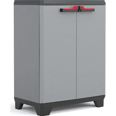 Armario bajo de resina con cerradura 1 estante y 2 puertas Basic Keter