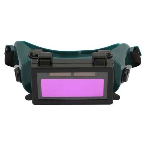 Welding Goggles, Solar Auto Darkening Eye Mask Welding Glasses for Welder Protective Goggles for Construction Site, Electric Welding(Green f (1/4)