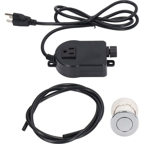Ensemble de commande à pression d'air pour broyeur d'évier avec tuyau de 1 m et douille pour baignoire (prise américaine 125 V). (1/5)