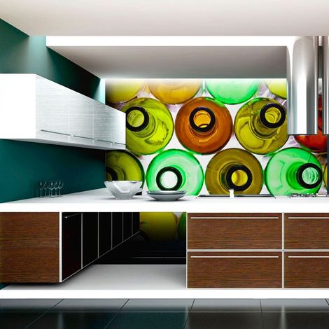 Papier peint bouteilles (fond) - 250 x 193 cm (1/4)