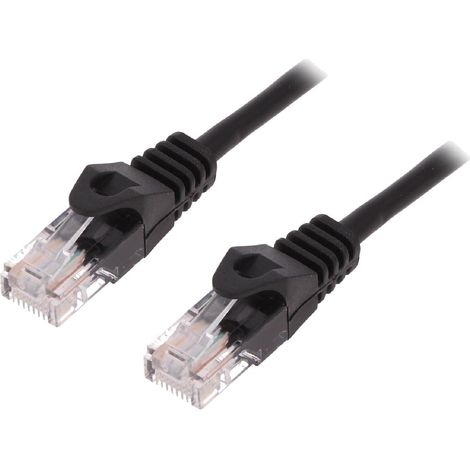 Cable reseau RJ45 male U-UTP Cat.5e noir- 1.5m