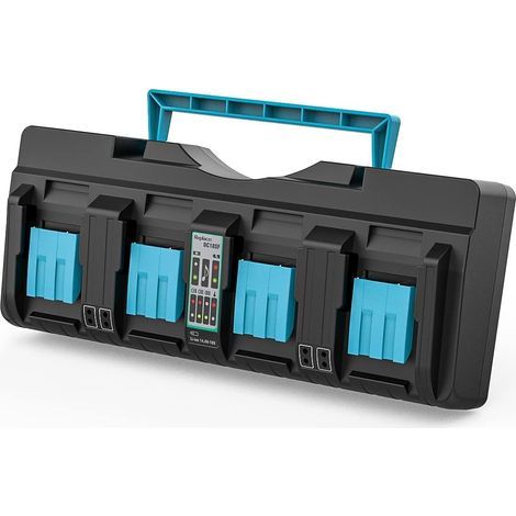 Chargeur 4 Ports 14,4V à 18V pour Batteries Makita BL1830 BL1840 BL1850 BL1860 BL1815 BL1430 Compatible avec DC18RC DC18RD - AUTRES (1/4)