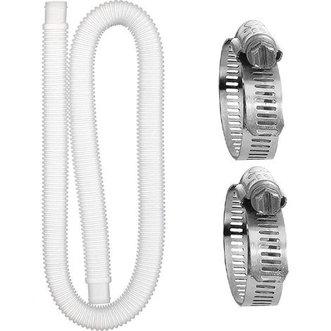 XueQiee 1/2"-Poolschlauch – Ersatz-Poolschlauch, 32 mm Durchmesser, 1 m Länge, mit Klemmen, einfach zu installierender Poolablaufschlauch (1/5)